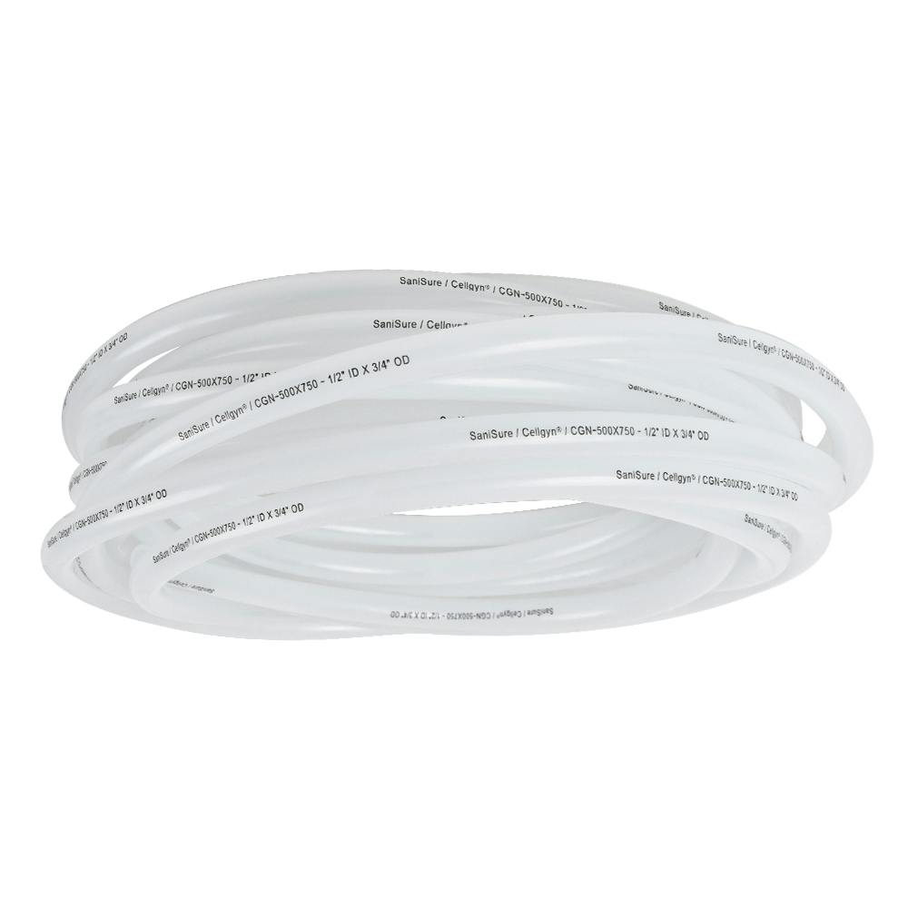 1/2" ID x 3/4" OD x 0.125" Wall CellGyn® Clear TPE Tubing - 50' Roll