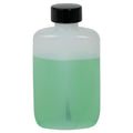 2 oz. Natural HDPE Oval Bottle with 20/400 Black Brush Cap with PE Liner