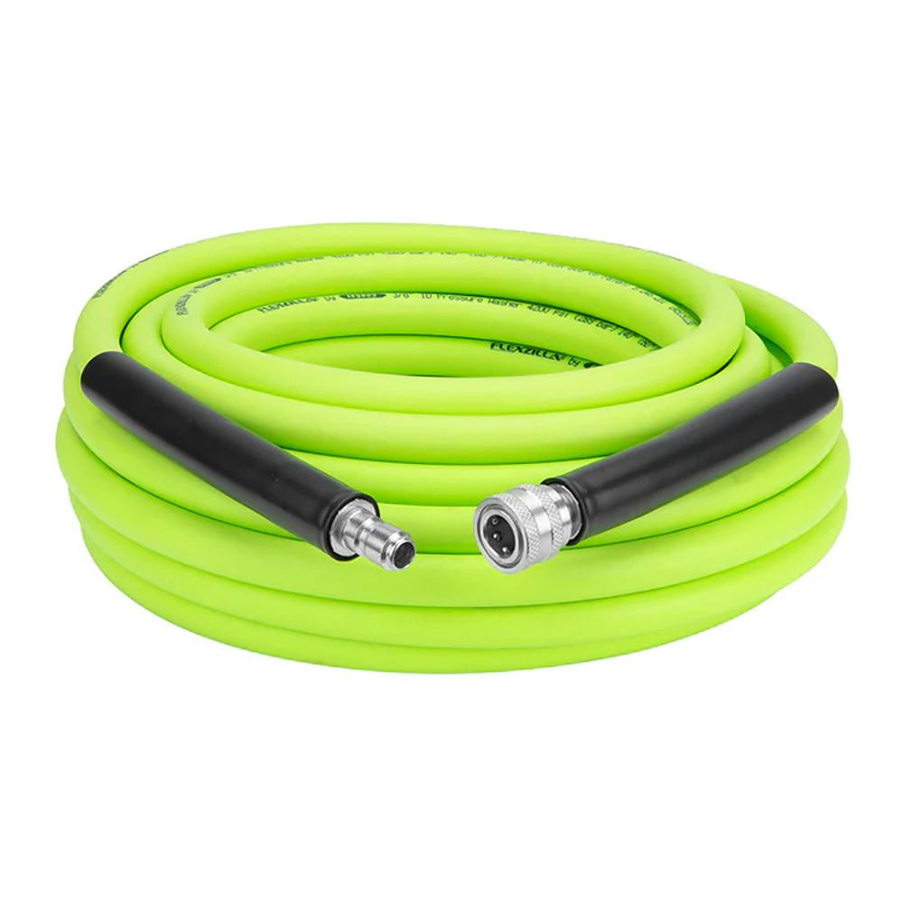 3/8" ID Flexzilla® Zillagreen® Pressure Washer Hose with Quick-Connect Fittings – 50' L