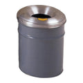 6 Gallon Gray Cease-Fire® Steel Fire-Safe Waste Receptacle with Aluminum Head