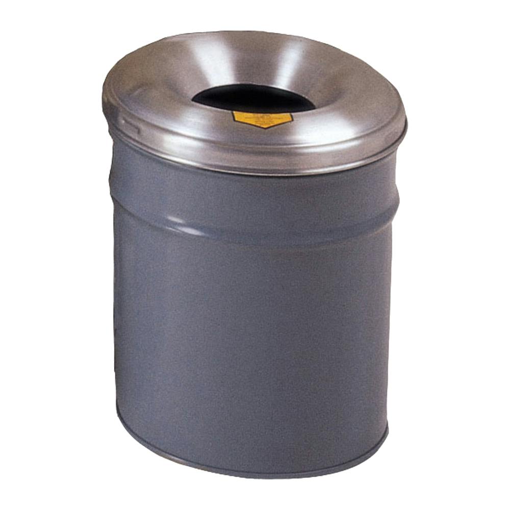 6 Gallon Gray Cease-Fire® Steel Fire-Safe Waste Receptacle with Aluminum Head