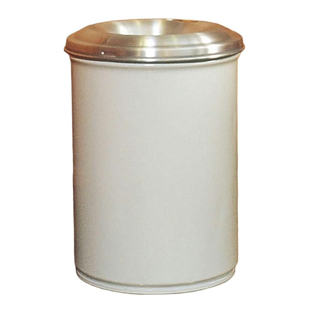 15 Gallon White Cease-Fire® Steel Fire-Safe Waste Receptacle with Aluminum Head
