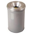 30 Gallon Gray Cease-Fire® Steel Fire-Safe Waste Receptacle with Aluminum Head