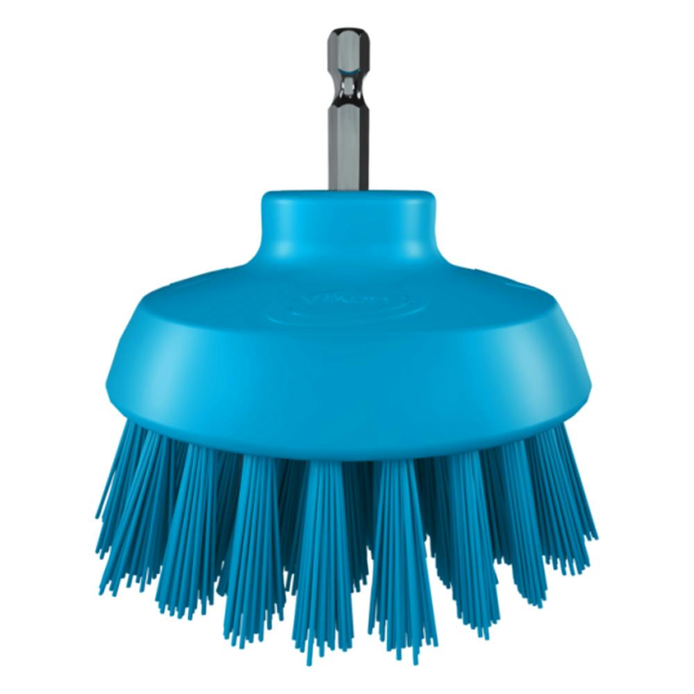 3.5" Dia. Blue Polypropylene Vikan® HyDrive Round Brush with Extra Stiff Polyester Bristles