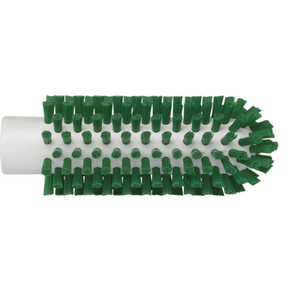 2" Dia. Green Polypropylene Vikan® Threaded Pipe Brush Head with Stiff Polyester Bristles (Handle Sold Separately)