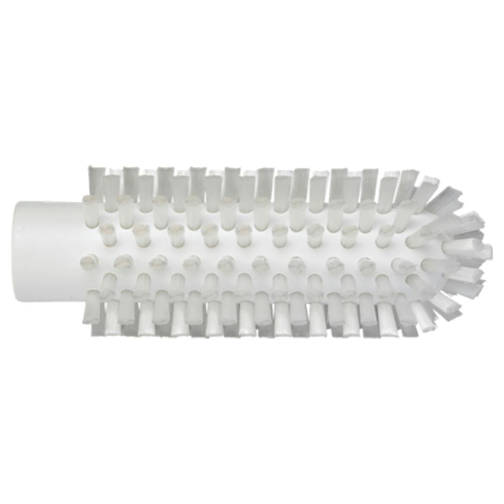 2" Dia. White Polypropylene Vikan® Threaded Pipe Brush Head with Stiff Polyester Bristles (Handle Sold Separately)