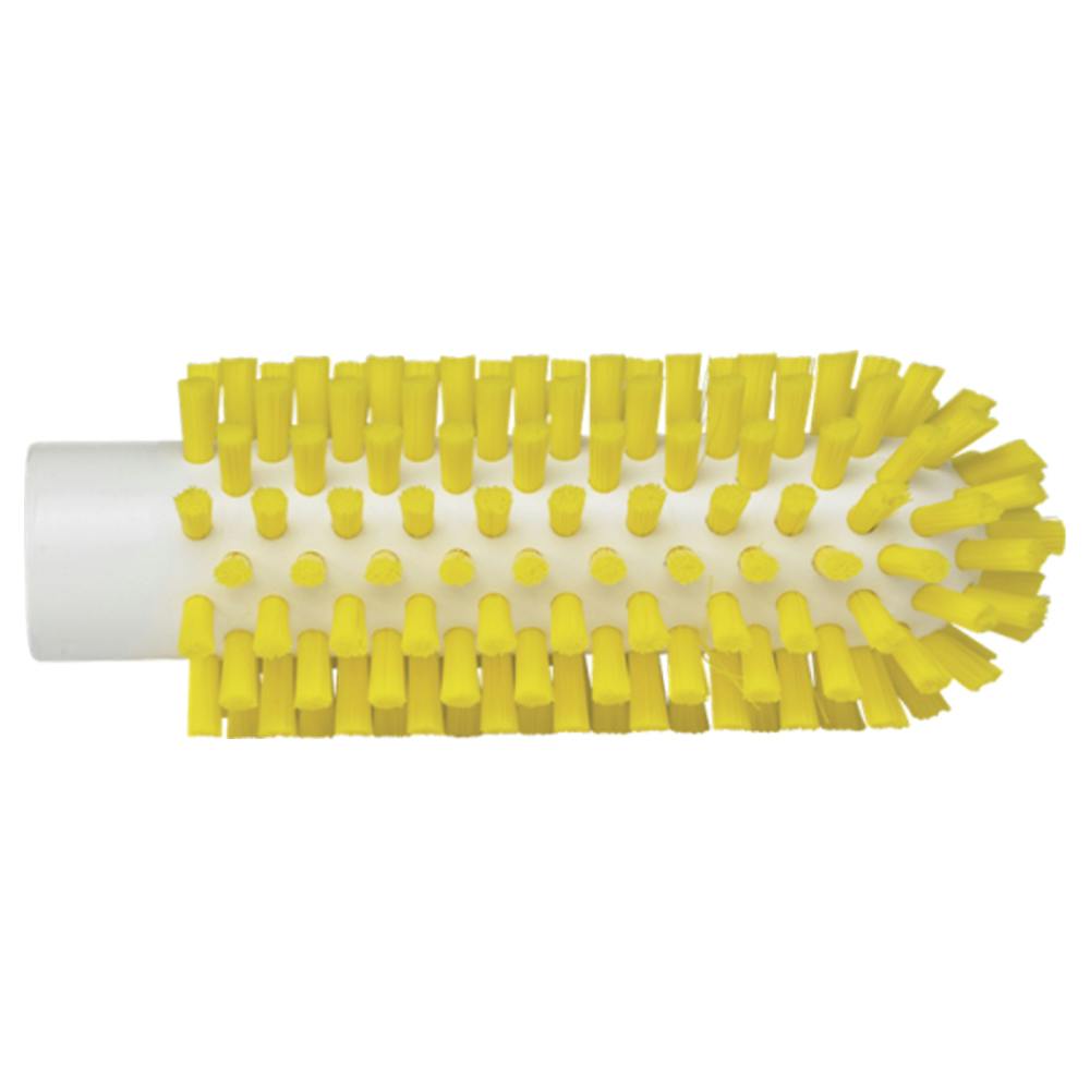 2" Dia. Yellow Polypropylene Vikan® Threaded Pipe Brush Head with Stiff Polyester Bristles (Handle Sold Separately)