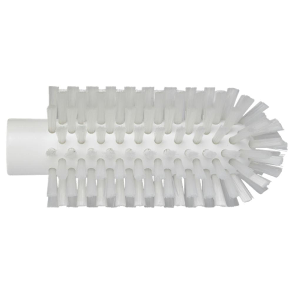 2.5" Dia. White Polypropylene Vikan® Threaded Pipe Brush Head with Stiff Polyester Bristles (Handle Sold Separately)
