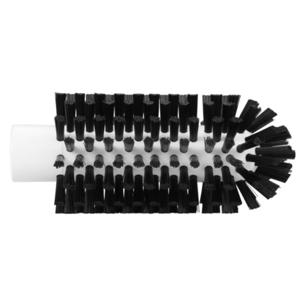 2.5" Dia. Black Polypropylene Vikan® Threaded Pipe Brush Head with Stiff Polyester Bristles (Handle Sold Separately)