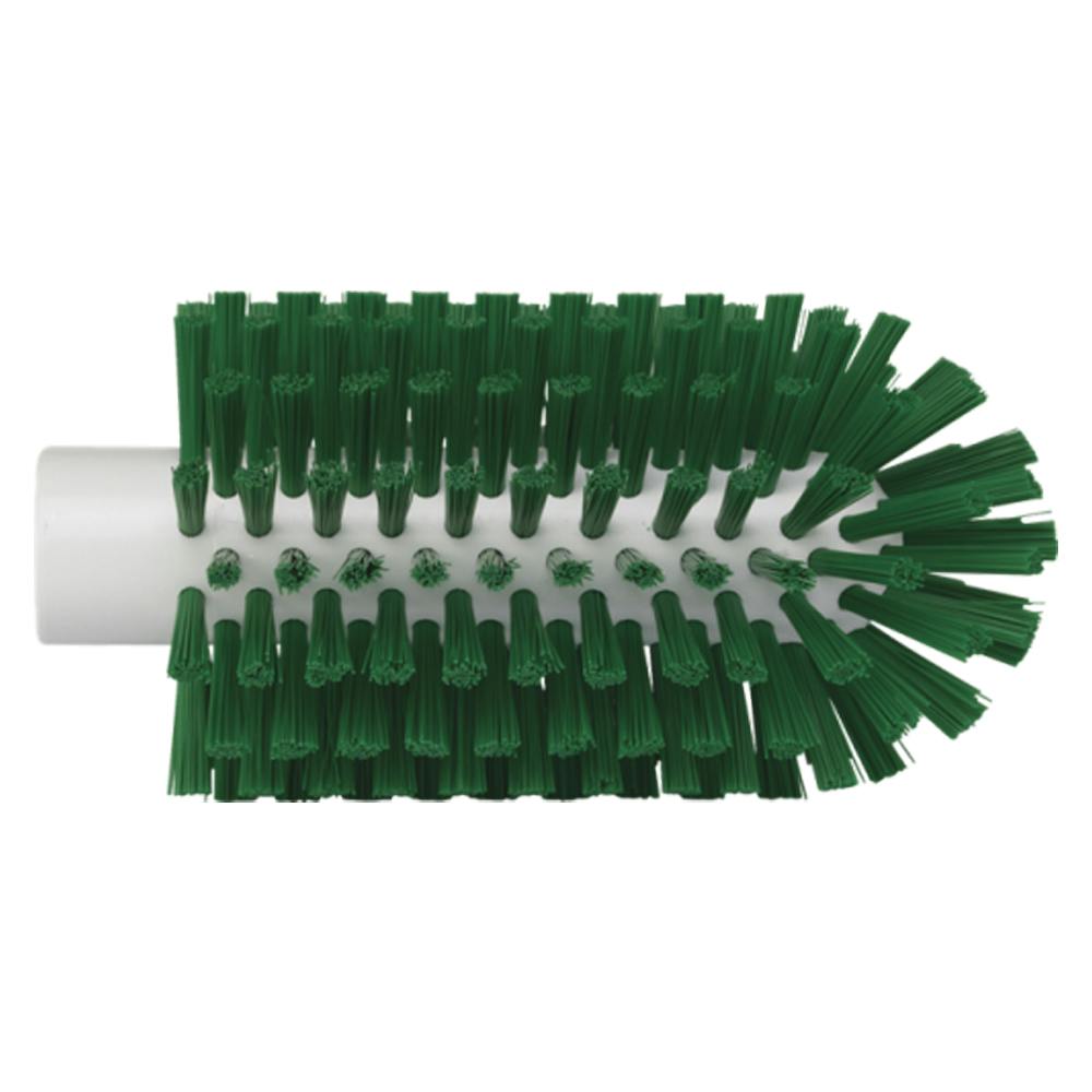 3" Dia. Green Polypropylene Vikan® Threaded Pipe Brush Head with Medium Polyester Bristles (Handle Sold Separately)