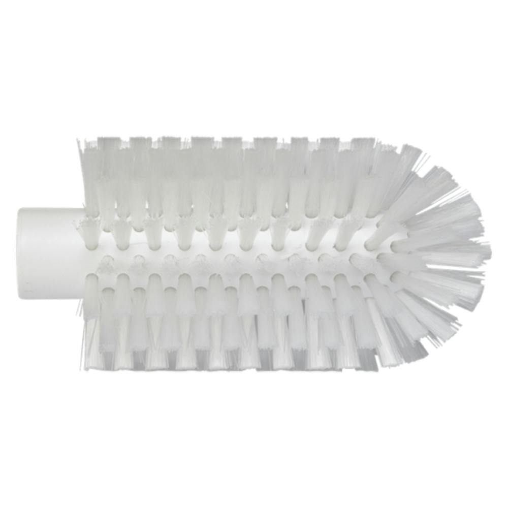 3" Dia. White Polypropylene Vikan® Threaded Pipe Brush Head with Medium Polyester Bristles (Handle Sold Separately)