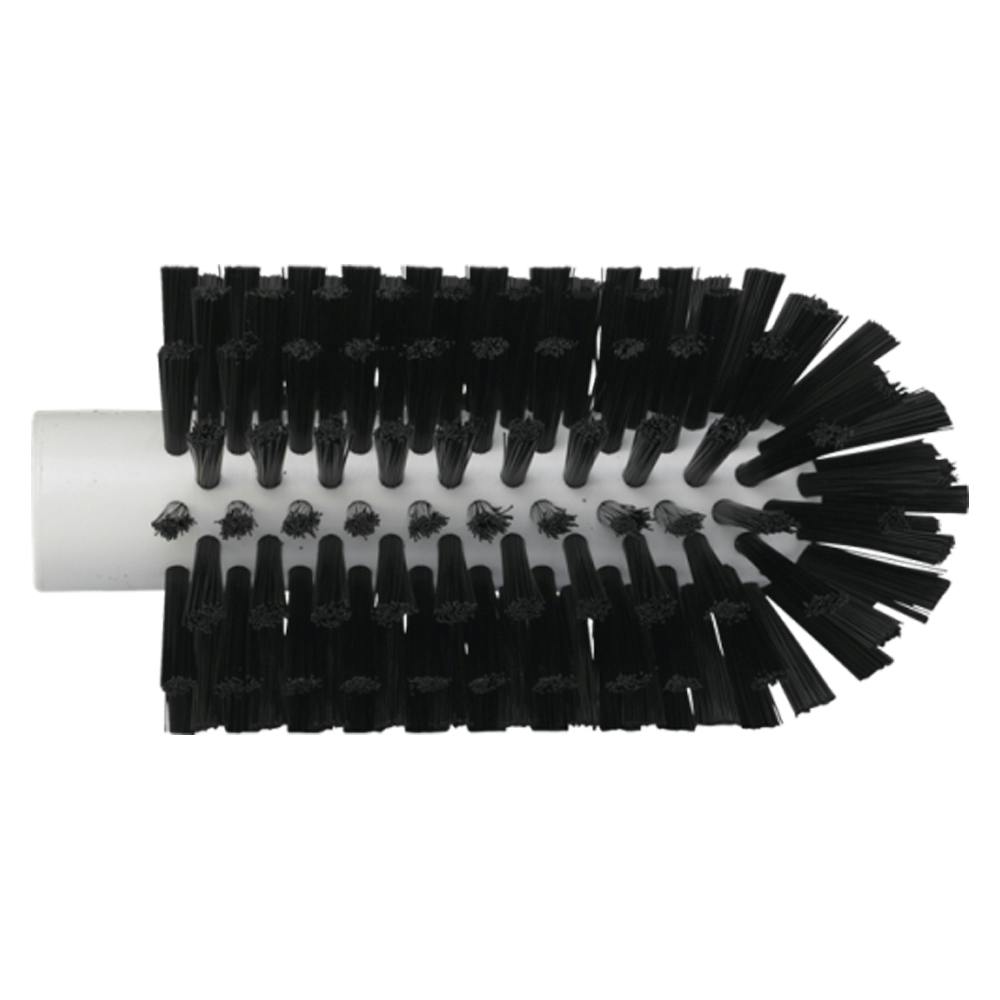 3" Dia. Black Polypropylene Vikan® Threaded Pipe Brush Head with Medium Polyester Bristles (Handle Sold Separately)
