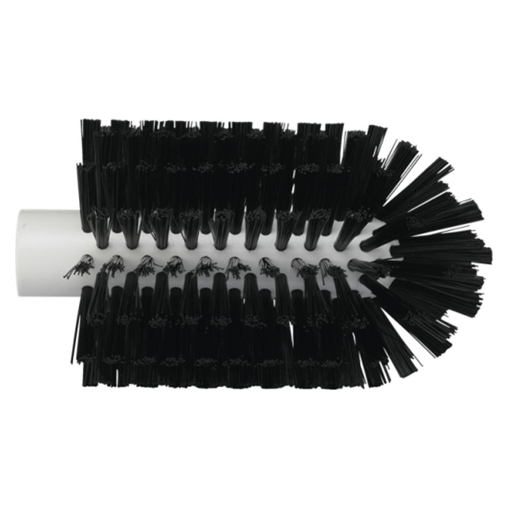 3.5" Dia. Black Polypropylene Vikan® Threaded Pipe Brush Head with Medium Polyester Bristles (Handle Sold Separately)