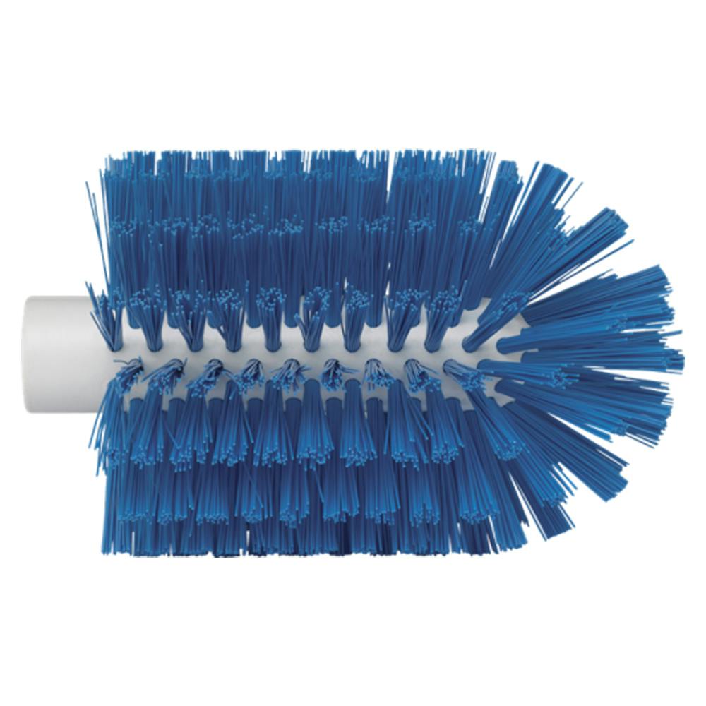 4.1" Dia. Blue Polypropylene Vikan® Threaded Pipe Brush Head with Medium Polyester Bristles (Handle Sold Separately)