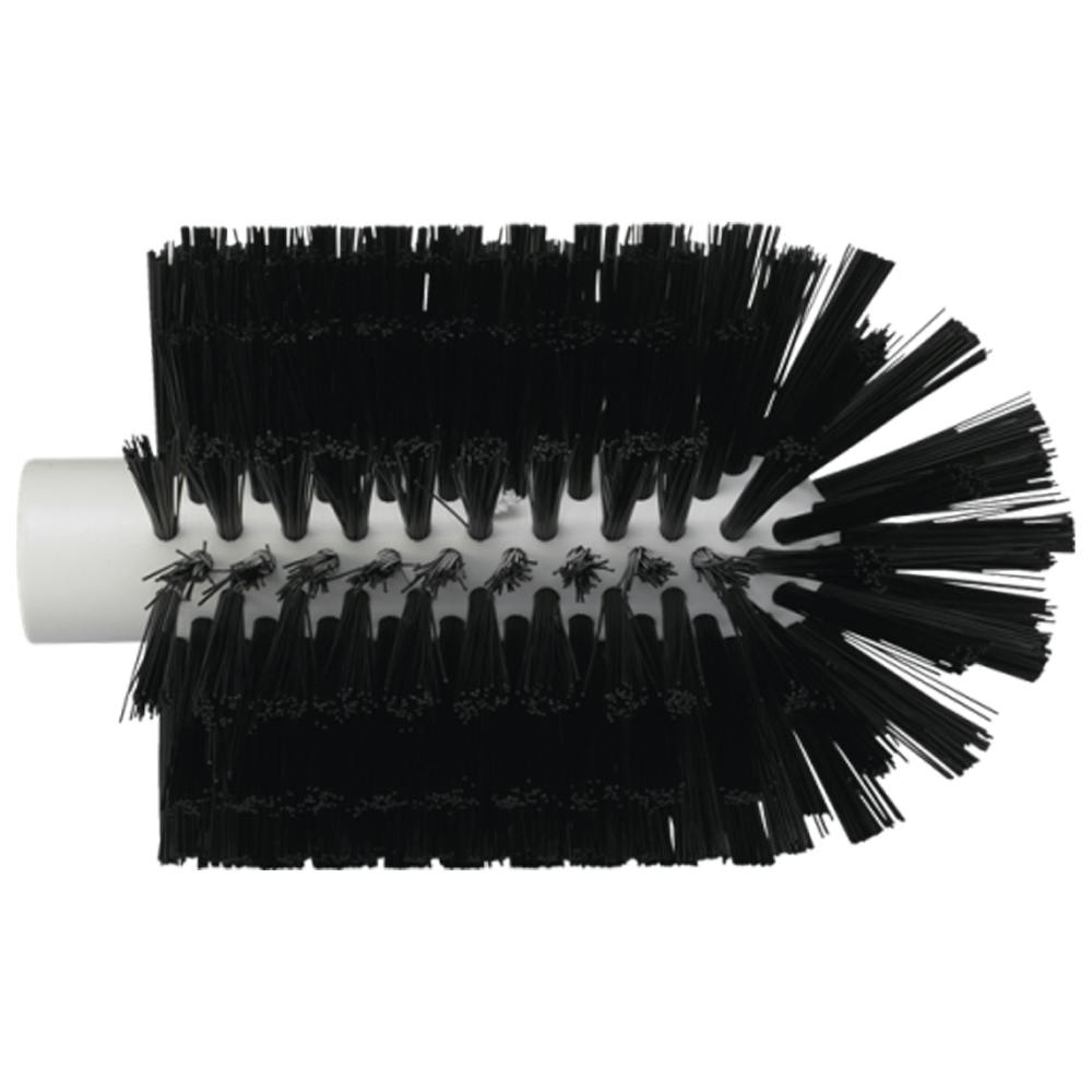 4.1" Dia. Black Polypropylene Vikan® Threaded Pipe Brush Head with Medium Polyester Bristles (Handle Sold Separately)
