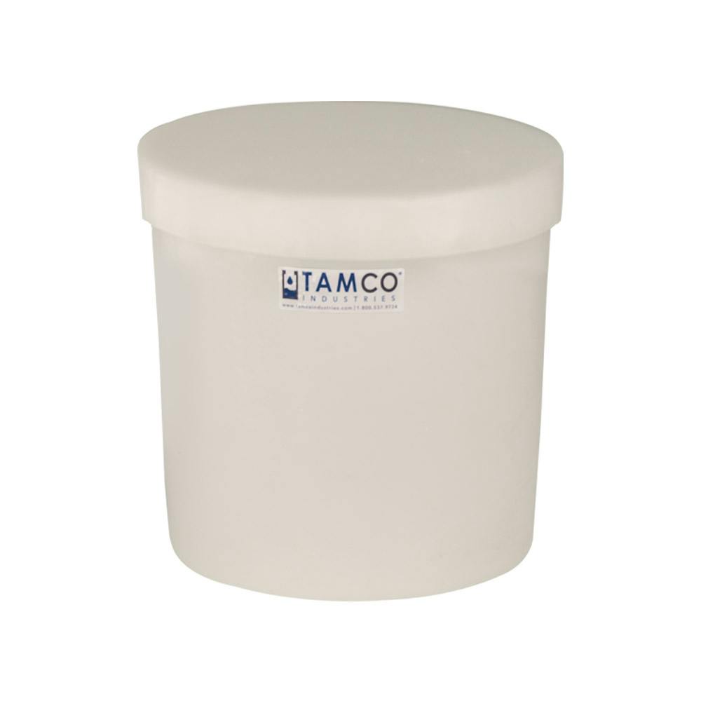 3-1/2 Gallon Natural Tamco® Plating Tank with Cover - 10" Dia. x 11" High