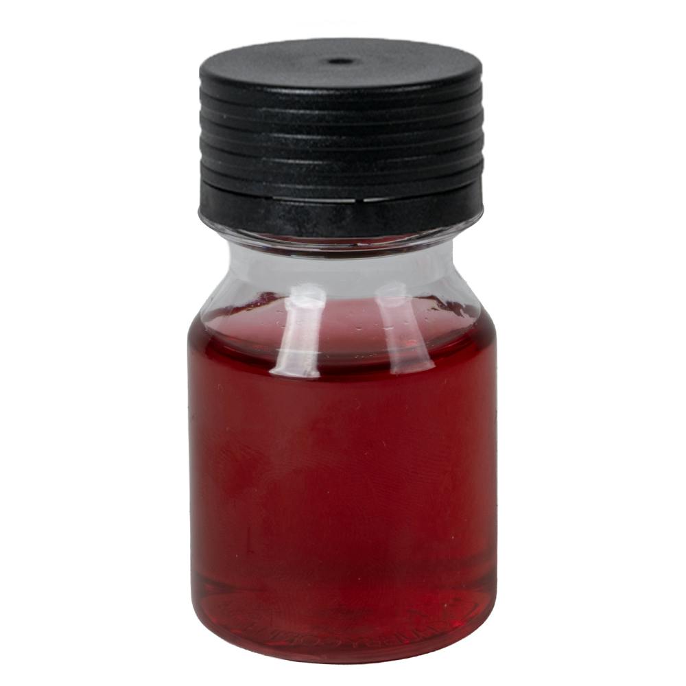 30mL Clear PET Energy Shot Bottle with Black Spiral™ Tamper-Evident Cap
