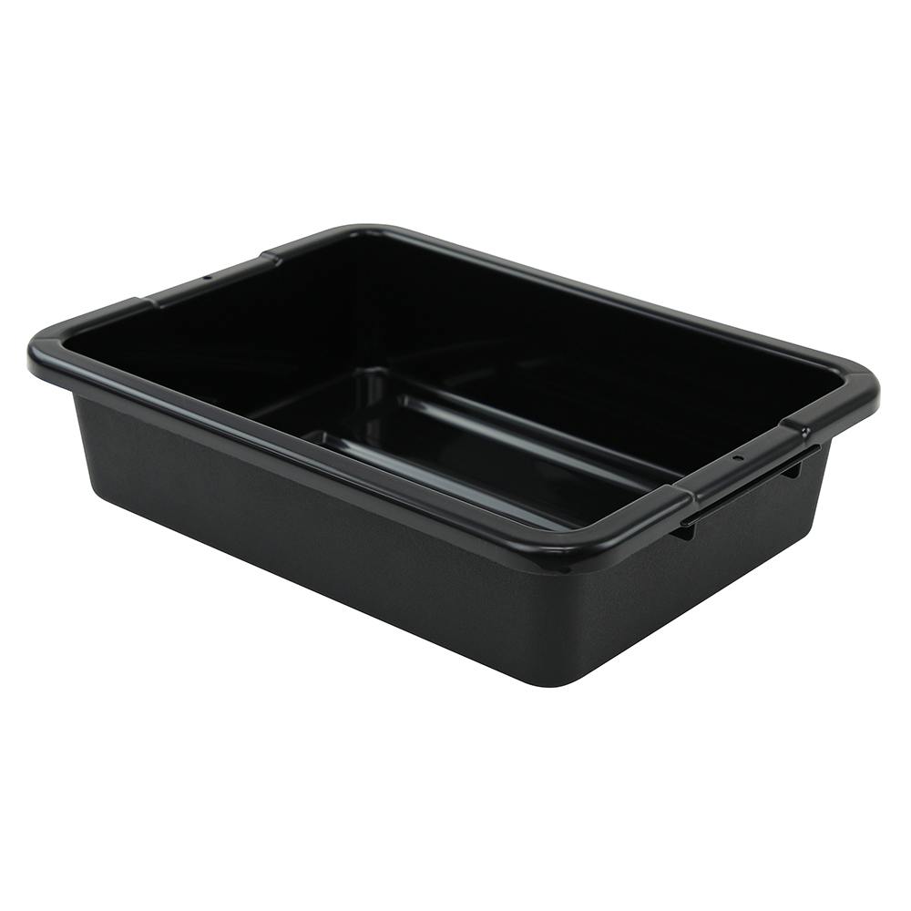 Quantum® 6.5 Gallon Black Polypropylene Ribbed Bottom Tote 20" L x 15" W x 5" Hgt.