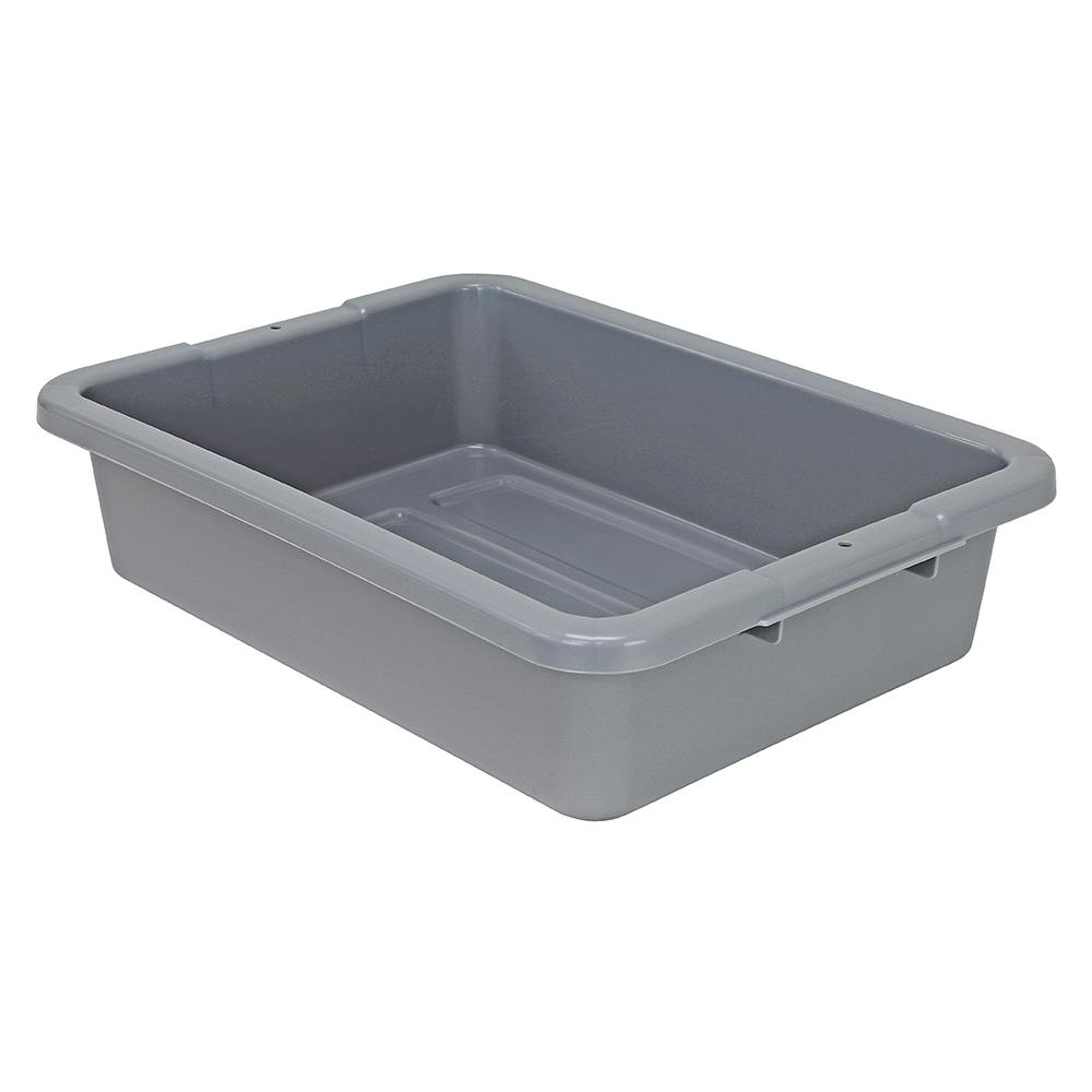 Quantum® 6.5 Gallon Gray Polypropylene Ribbed Bottom Tote 20" L x 15" W x 5" Hgt.