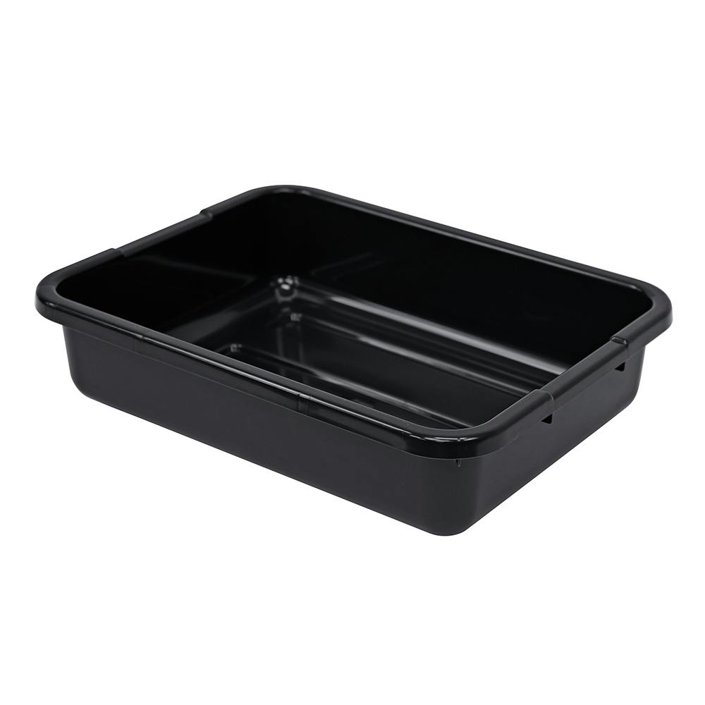 Quantum® 6.8 Gallon Black Polypropylene Ribbed Bottom Tote 21" L x 15" W x 5" Hgt.