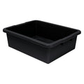 Quantum® 11.3 Gallon Black Polypropylene Ribbed Bottom Tote 22" L x 17" W x 7" Hgt.