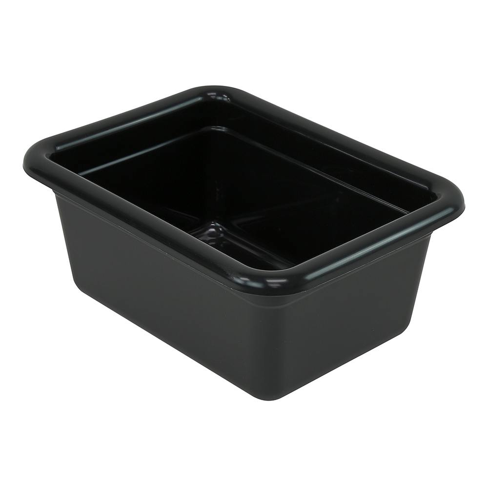 Quantum® 2.5 Gallon Black Polypropylene Flat Bottom Tote 12" L x 9" W x 5" Hgt.