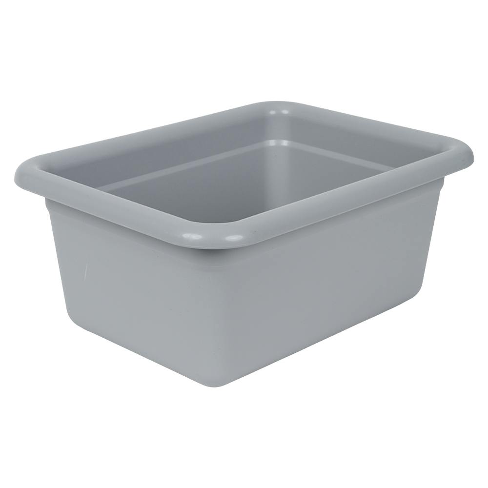 Quantum® 2.5 Gallon Gray Polypropylene Flat Bottom Tote 12" L x 9" W x 5" Hgt.