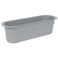 Quantum® 1.1 Gallon Gray Polypropylene Flat Bottom Tote 14" L x 4" W x 4" Hgt.