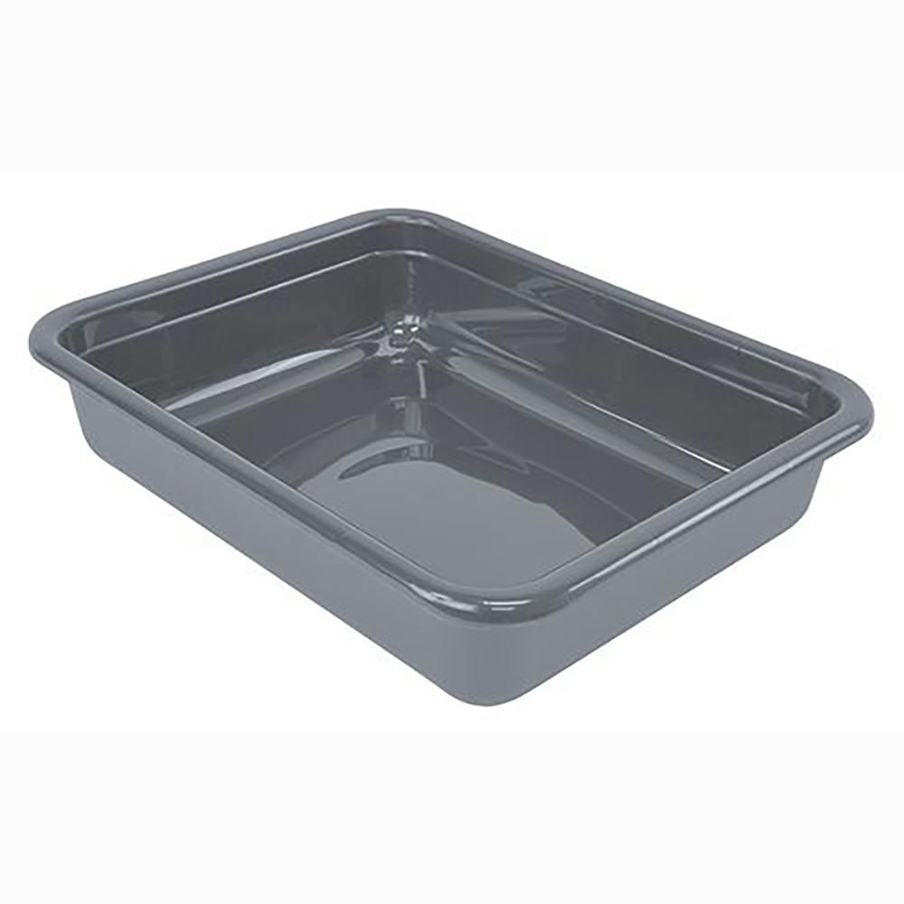 Quantum® 6.5 Gallon Gray Polypropylene Flat Bottom Tote 20" L x 15" W x 5" Hgt.