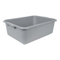 Quantum® 9.5 Gallon Gray Polypropylene Flat Bottom Tote with External Handles 21" L x 15" W x 7" Hgt.