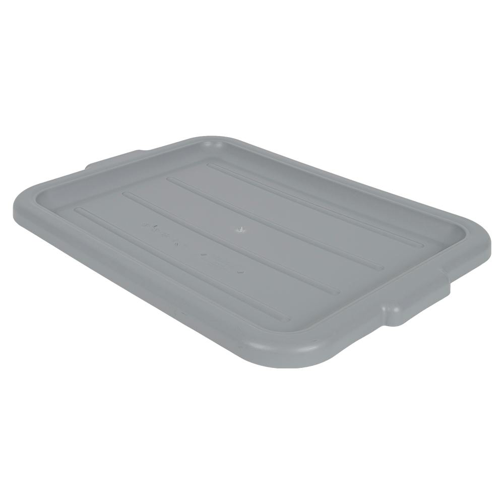 Quantum® Gray Polypropylene Lid for 21" W x 15" L Flat Bottom Totes