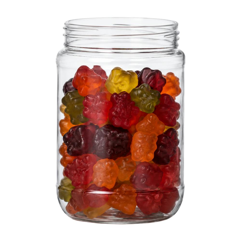12 oz. Clear PET Round Jar with Label Panel & 70/400 Neck (Cap sold Separately)