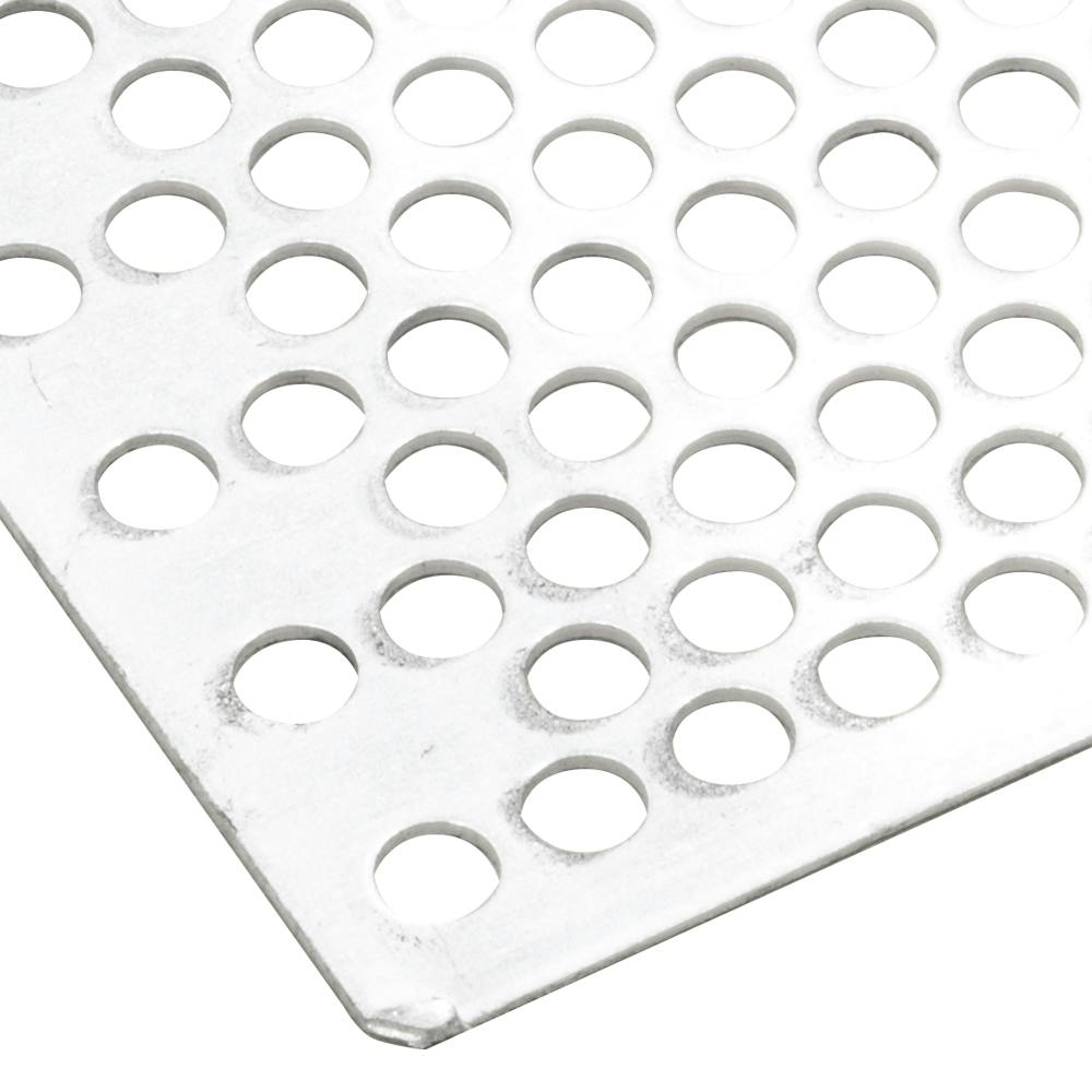 0.040" x 48" x 96" Silver Aluminum Perforated Sheet with Staggered Rows - 3/16" Round Holes on 1/4" Centers
