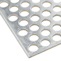 0.125" x 48" x 96" Silver Aluminum Perforated Sheet with Staggered Rows - 1/2" Round Holes on 11/16" Centers