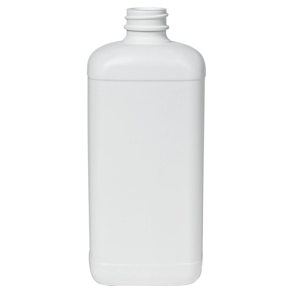 16 oz. White HDPE Blake Oblong Bottle with 28/400 Neck (Cap Sold Separately)