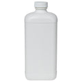16 oz. White HDPE Blake Oblong Bottle with 28/400 White Ribbed Cap with F217 Liner