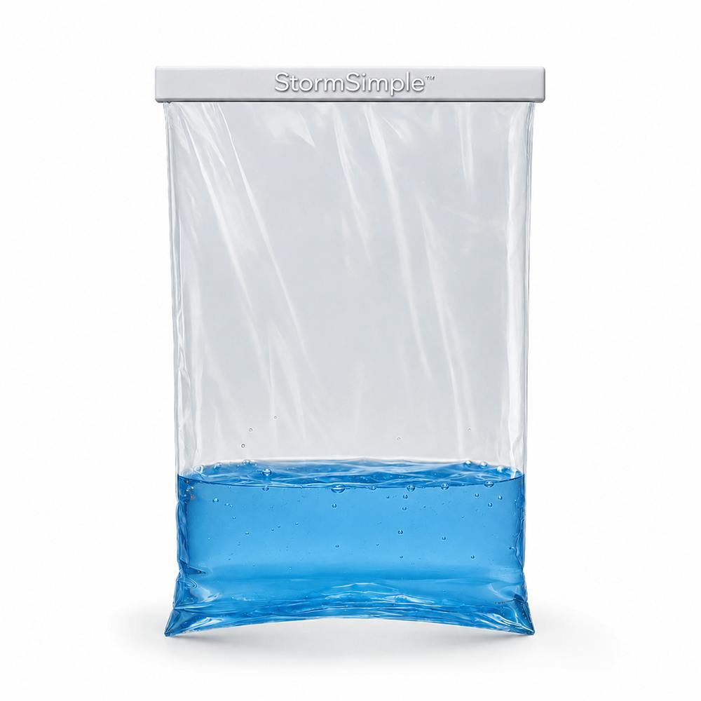 1000mL STORMSIMPLE™ Quick Collect Sheet Flow Sampler Bag 15" L x 12" W x 1" Hgt. x 2mil Thickness