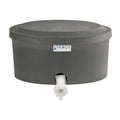 6 Gallon Gray Polyethylene Shallow Tamco® Tank with Cover & Spigot - 7" High