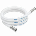 1/4" ID x 0.63" OD Vena® TECHNOSIL DB Series White Dual Braid-Reinforced Platinum-Cured Silicone Hose Assembly with 1/4" Tri-Clamp Fittings - 10' Length