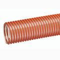 6" ID x 6.79" OD Tigerflex® MULCH™ Series Heavy-Duty Clear PVC Material Handling Hose with Orange Helix