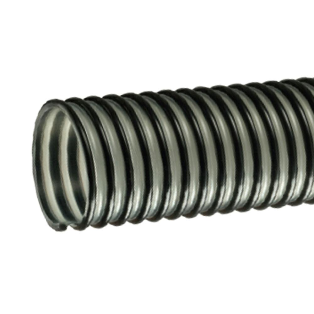 4" ID x 4.59" OD Tigerflex® Ground Cover GC-C™ Series Heavy-Duty Polyurethane-Lined Clear PVC Material Handling Hose with Black Helix