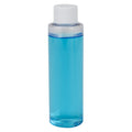 4 oz. Clear PET Slim Cylindrical Bottle with 24/410 White Ribbed Cap with F217 Liner