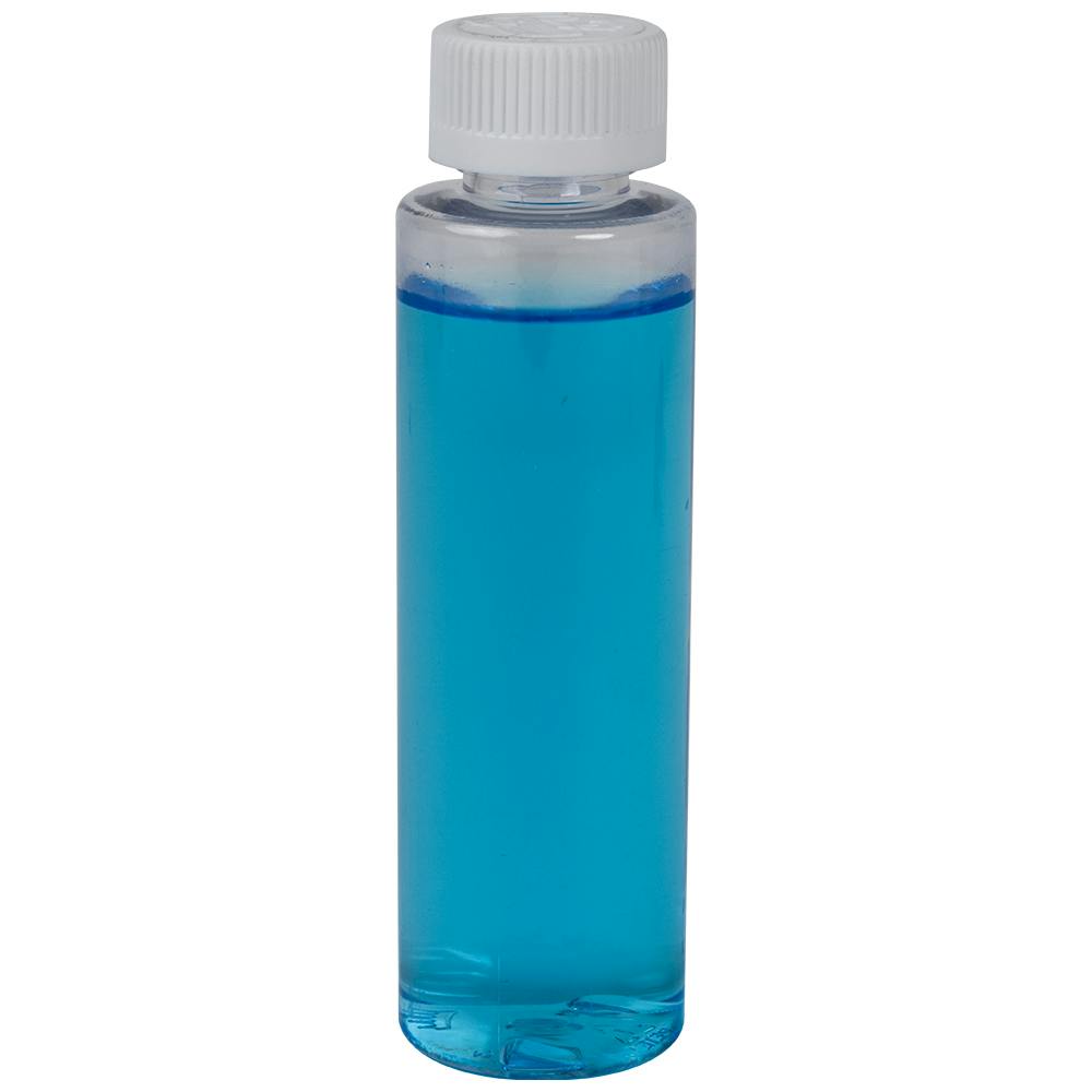 4 oz. Clear PET Slim Cylindrical Bottle with 24/400 White Ribbed Polypropylene Child-Resistant Cap (CRC) with F217 Liner