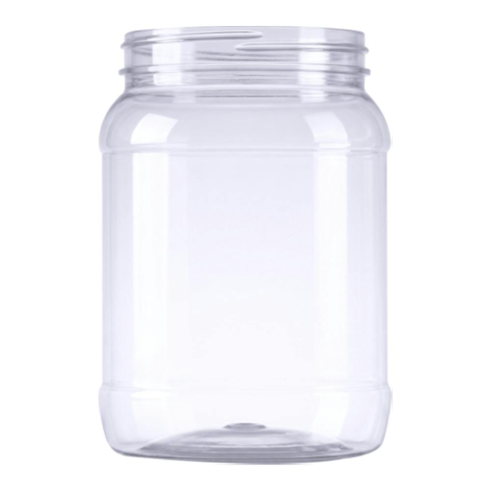 60 oz. Clear PET Round Jar with Label Panel & 110/400 Neck (Cap Sold Separately)