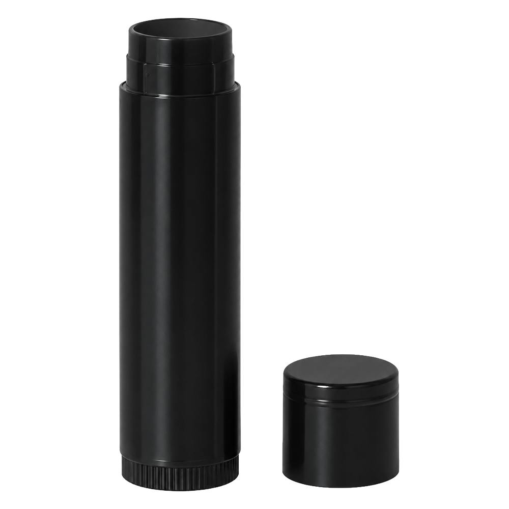 0.15 oz. Black Round Lip Balm Tube with Cap