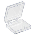 Clear Polystyrene Hinged Box - 1" L x 1" W x 1/4" Hgt. (Case of 3000)