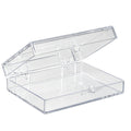 Clear Polystyrene Hinged Box - 1-5/8" L x 2-1/8" W x 1" Hgt. (Case of 1000)
