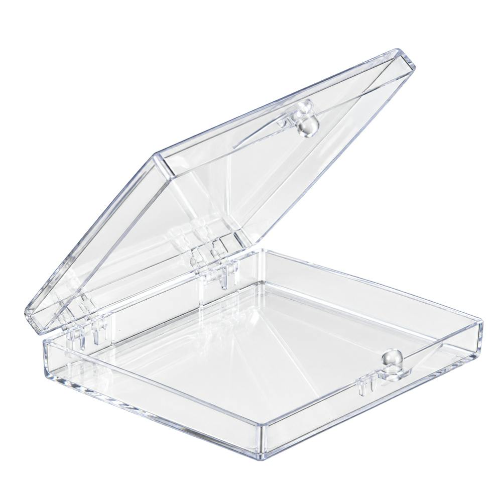 Clear Polystyrene Hinged Box - 2-1/8" L x 1-5/8" W x 1/2" Hgt. (Case of 1000)