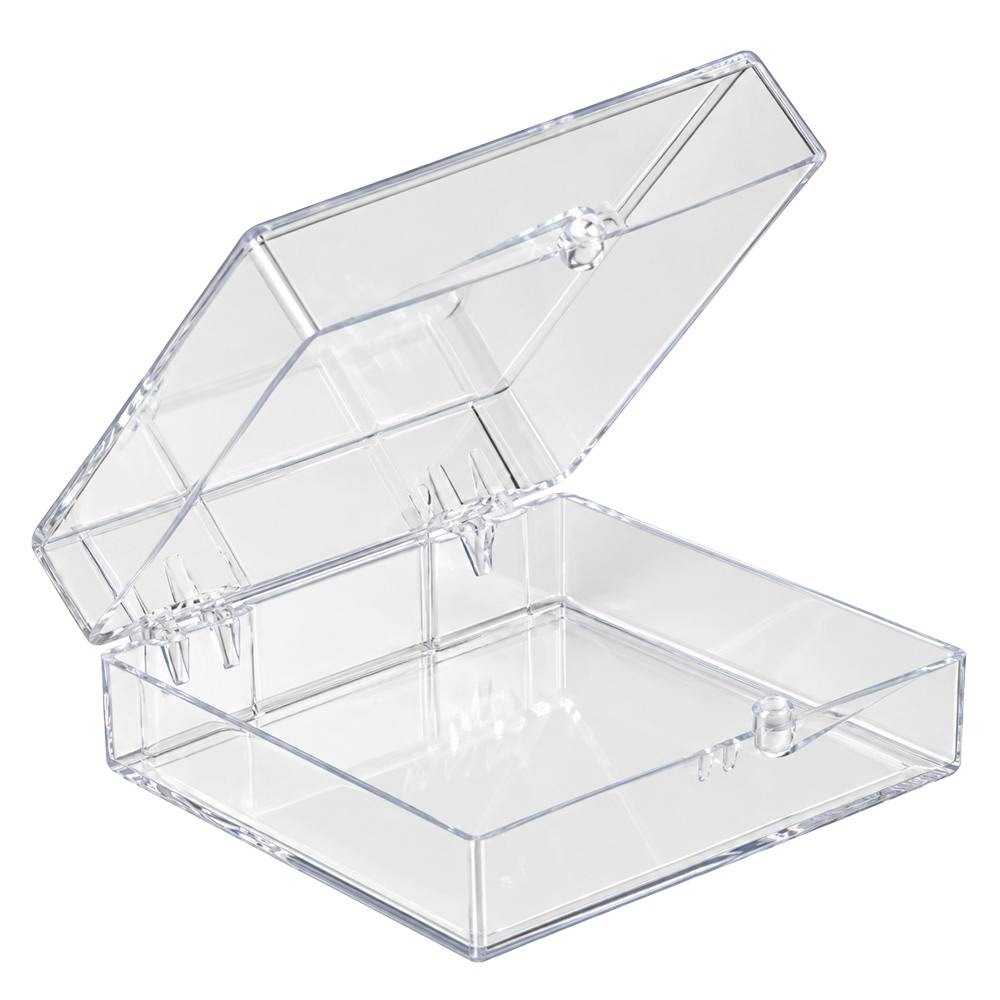 Clear Polystyrene Hinged Box - 2-1/8" L x 1-5/8" W x 1" Hgt. (Case of 1000)