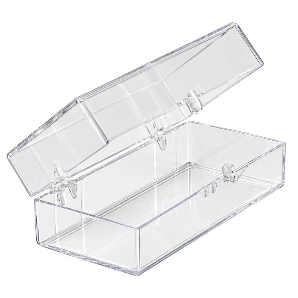 Clear Polystyrene Hinged Box - 2-7/8" L x 1-3/16" W x 1" Hgt. (Case of 1000)